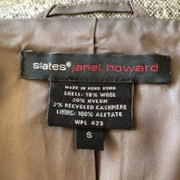 Slates Janet Howard  Lined  Tweed suit skirt jacket Gray Small - Picture 3 of 4